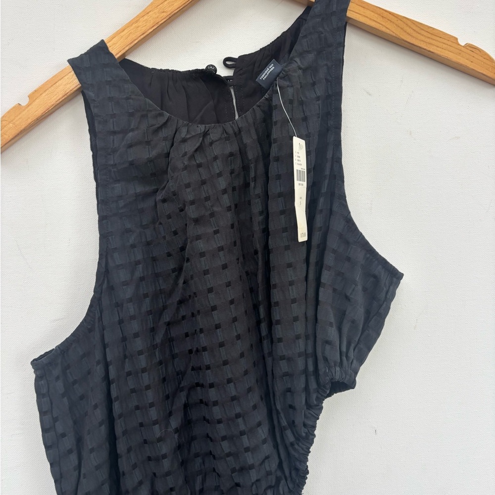 Anthropologie Black Textured Midi Dress - Picture 2 of 4